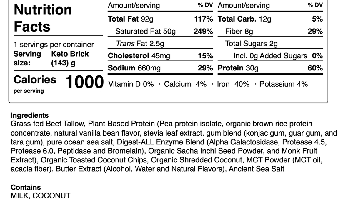 No-Bake Cookie Keto Brick