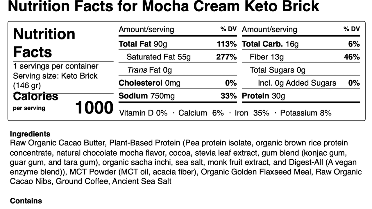 Mocha Cream Keto Brick
